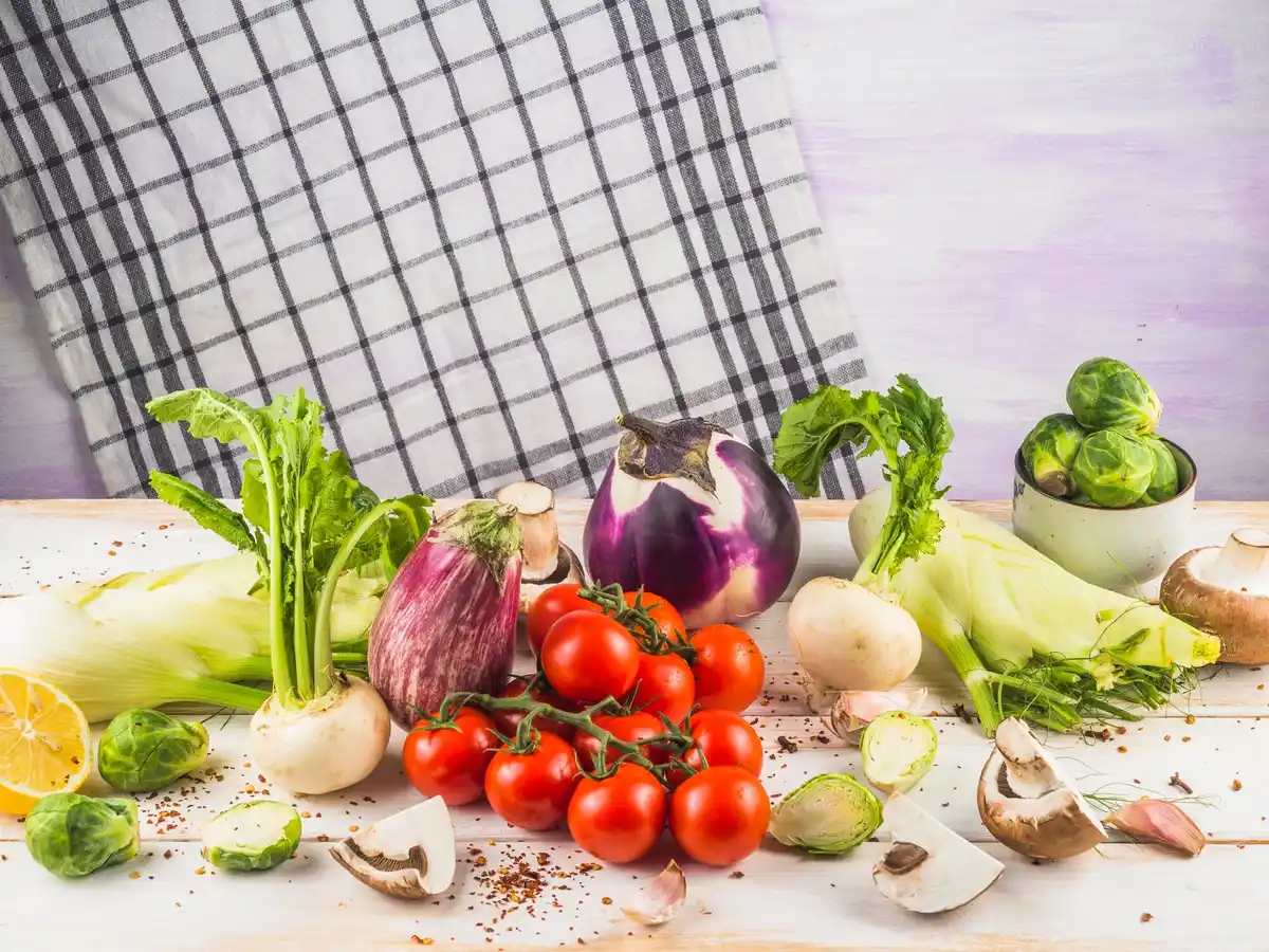 fresh vegetables vibrant kitchen