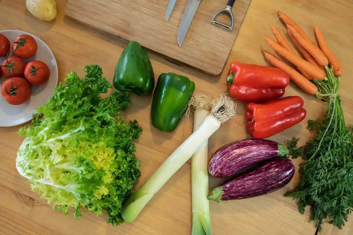 fresh vegetables in fridge organized neat